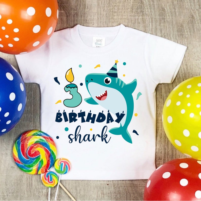Download 3rd Birthday Shark SVG for Customizing Two Year Old Boy T ...