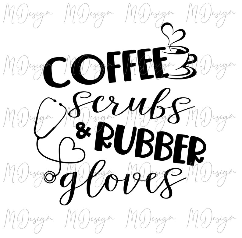 Download Coffee Scrubs and Rubber Gloves SVG Cut File for Cricut | Etsy