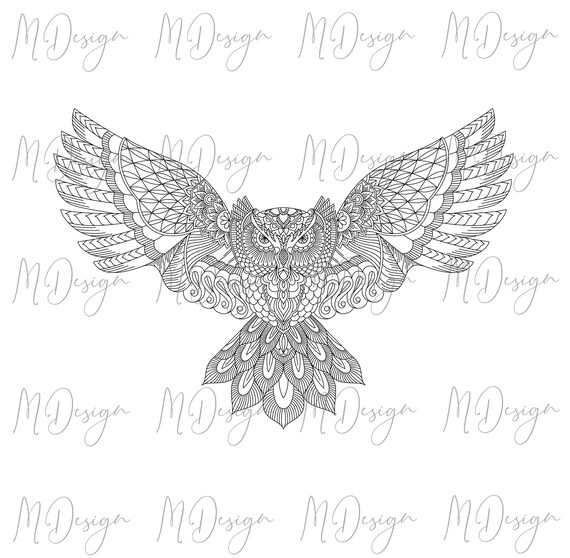 Clip Art Iron On Moon Owl Mandala Svg Cutting File For Cricut Silhouette Moon Owl Zentangle Design For Customizing T Shirts Vinyl Totes Art Collectibles