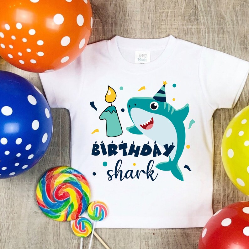 1st Birthday Shark SVG for Customizing One Year Old Boy T | Etsy