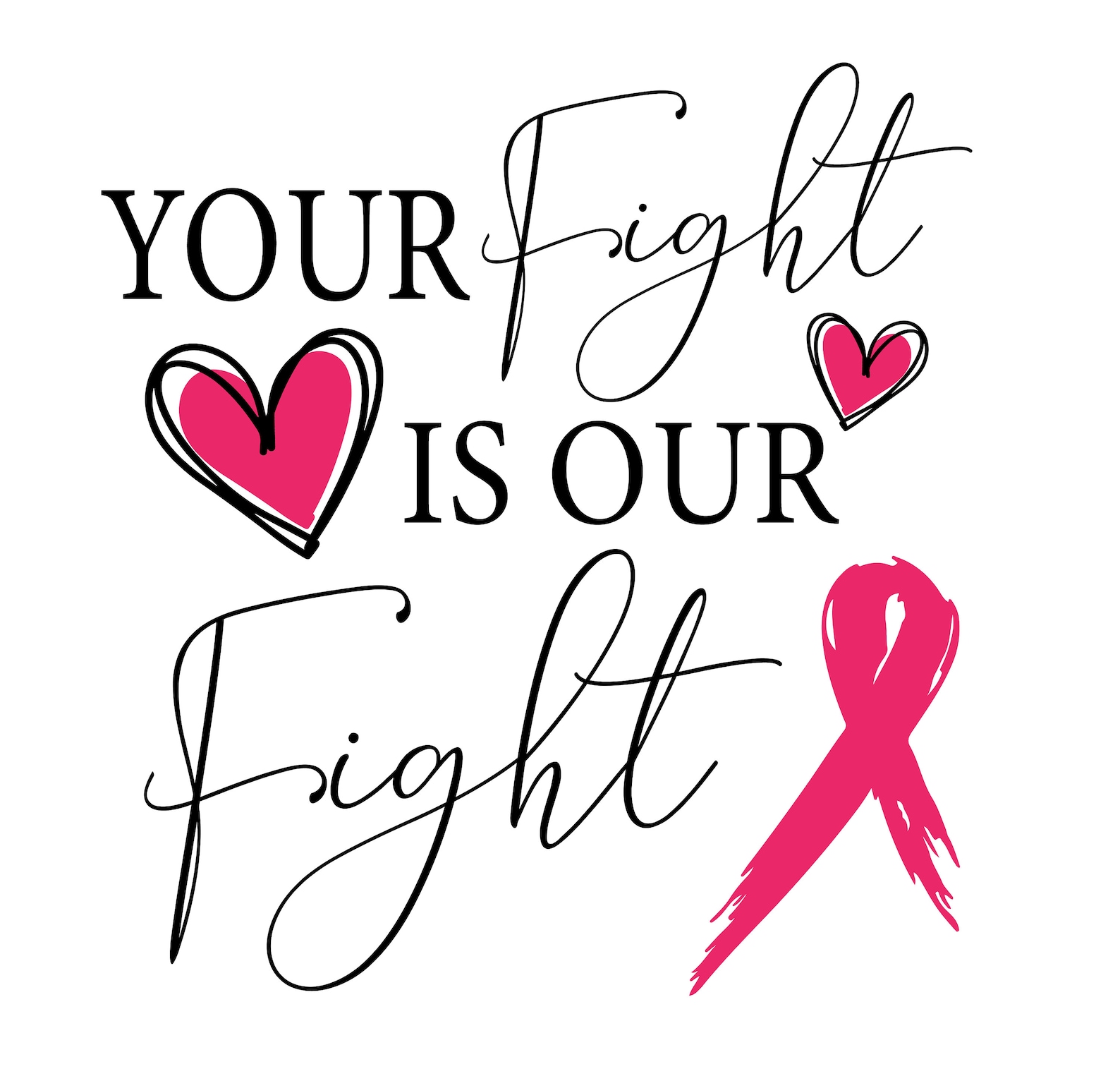 Breast Cancer Svg Her Fight Is Our Fight T Shirt Design For Etsy