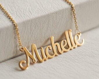 Gold Plated Name Necklace Etsy
