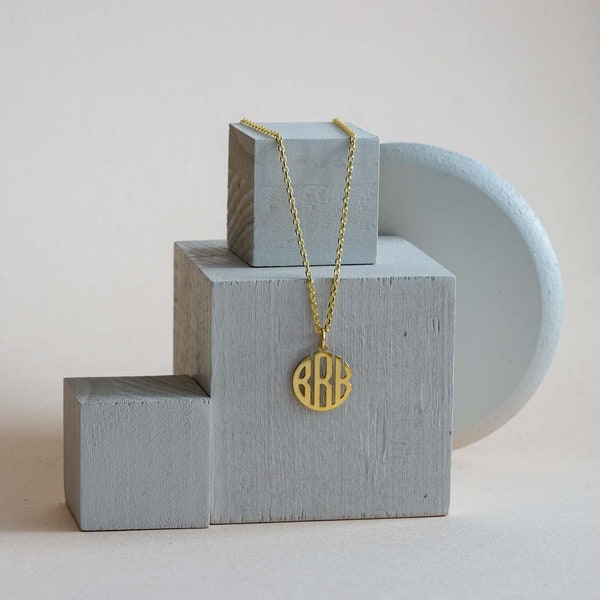 14K Gold Monogram Necklace | Pendant Letter Necklace | Personalized Jewelry | Custom Gold Monogram Necklace | Gift For Her