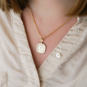 Solid Gold Initial Necklace | Custom Letter Necklace | Personalized Gifts For Her | Gold Minimalist Necklace | Dainty Charm Necklace