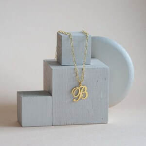 14K Personalised Initial Necklace | Silver Letter Necklace | Gold Name Necklace | Initial Pendant Necklace | Minimalist Necklace