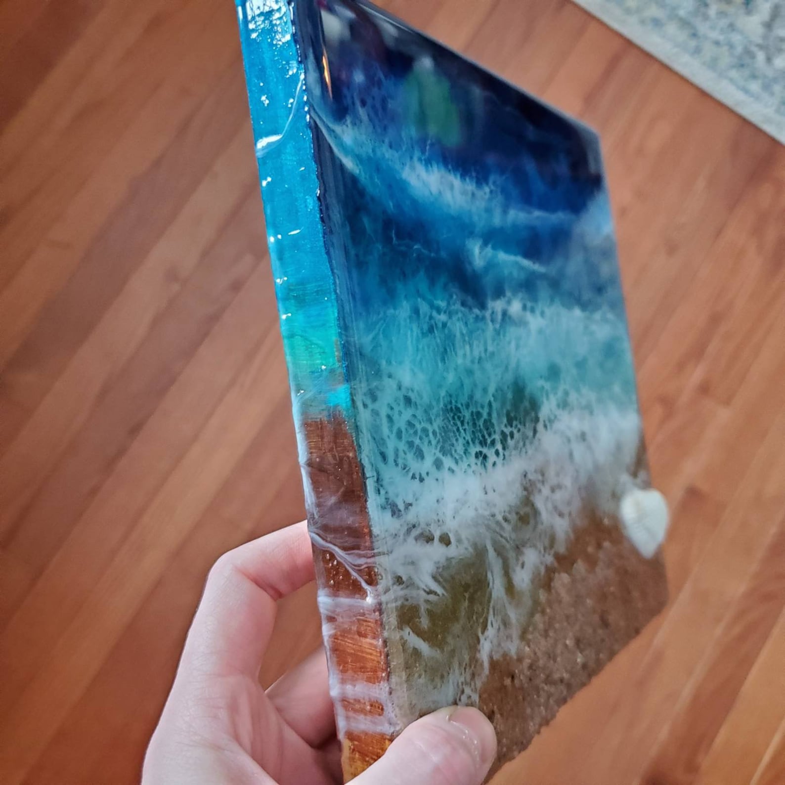 Original epoxy resin and acrylic paint seascape fluid pour Etsy