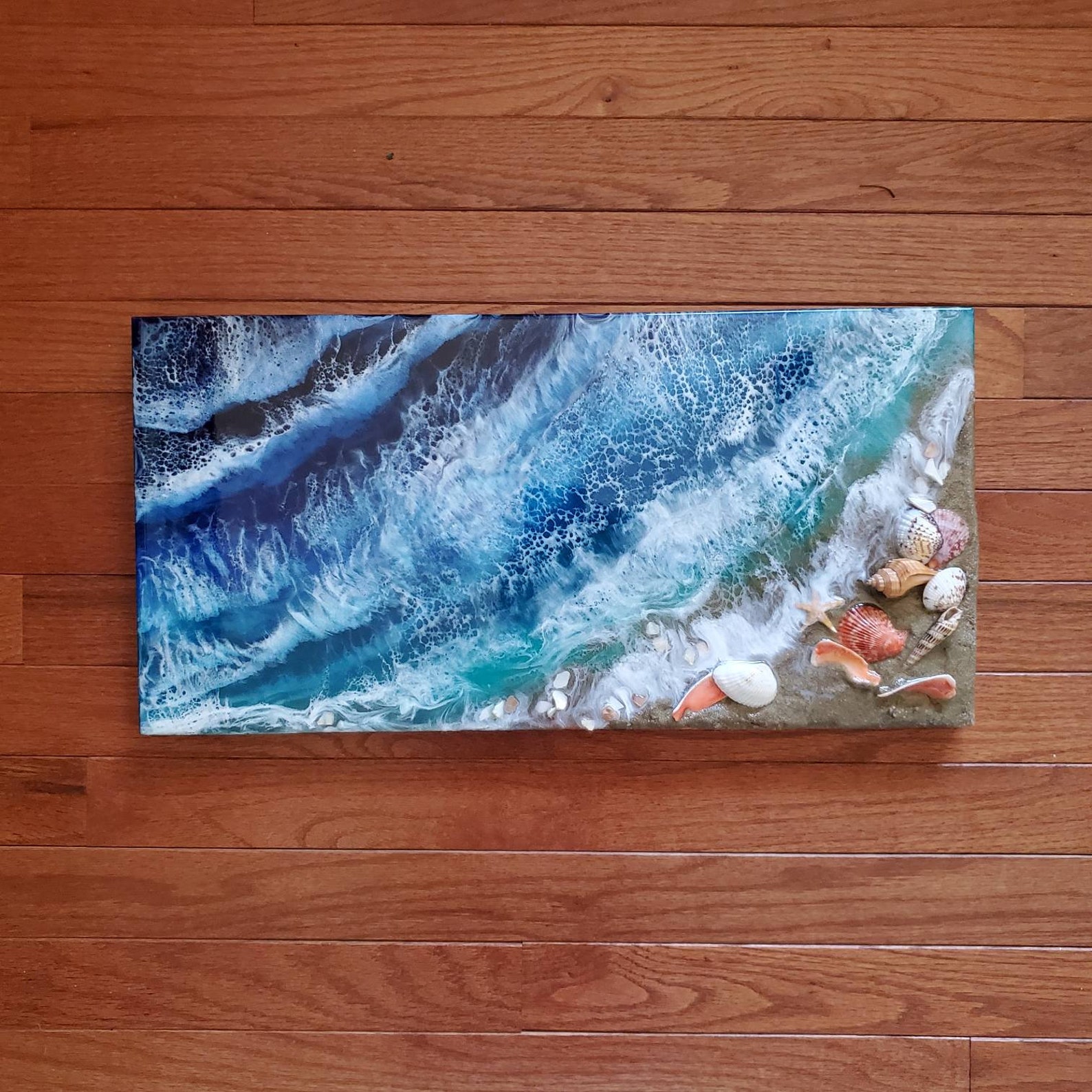 Original epoxy resin and acrylic paint on 10 by 20 inch wood Etsy