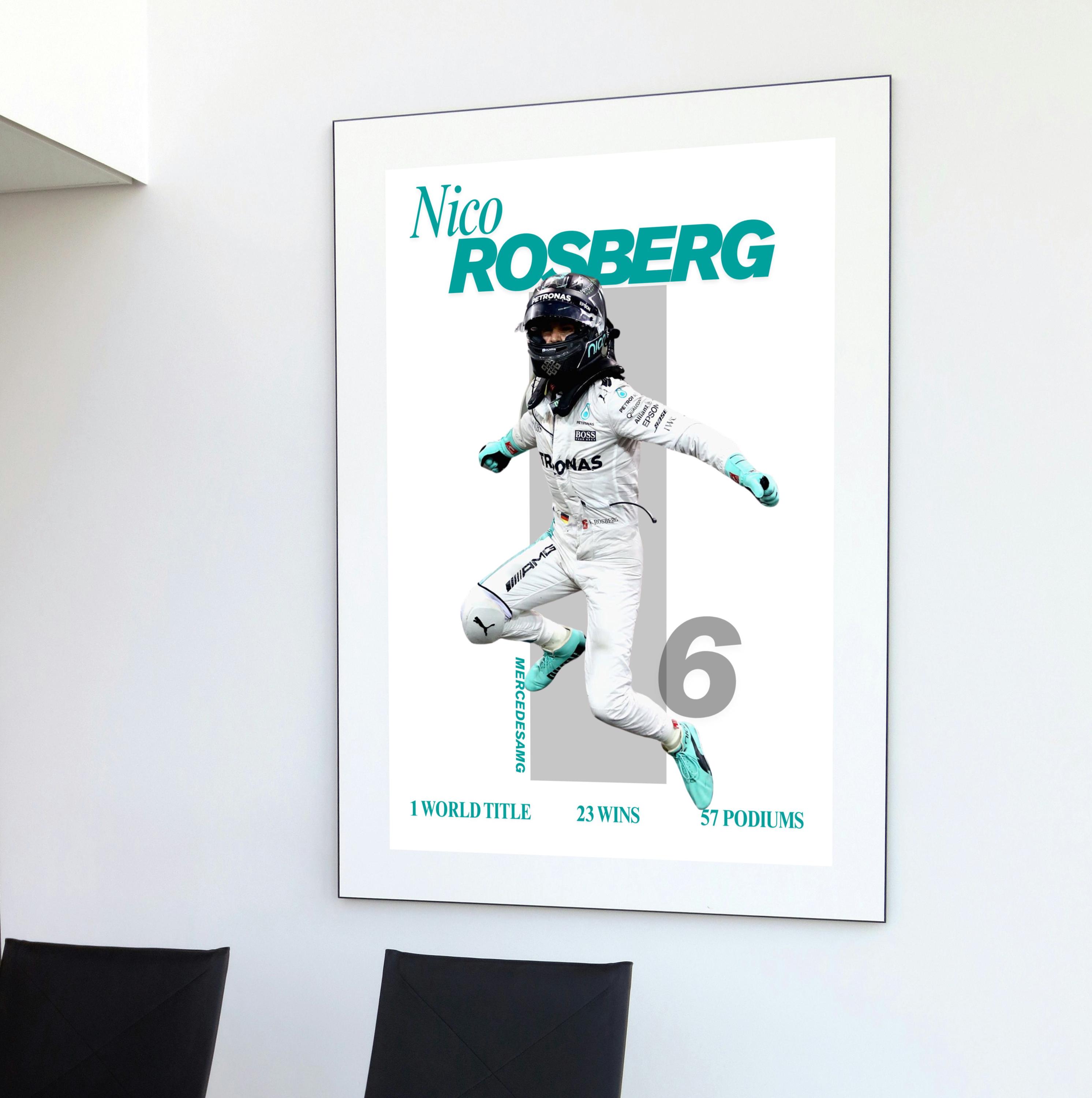NICO ROSBERG HAND SIGNED FRAMED PHOTO DISPLAY