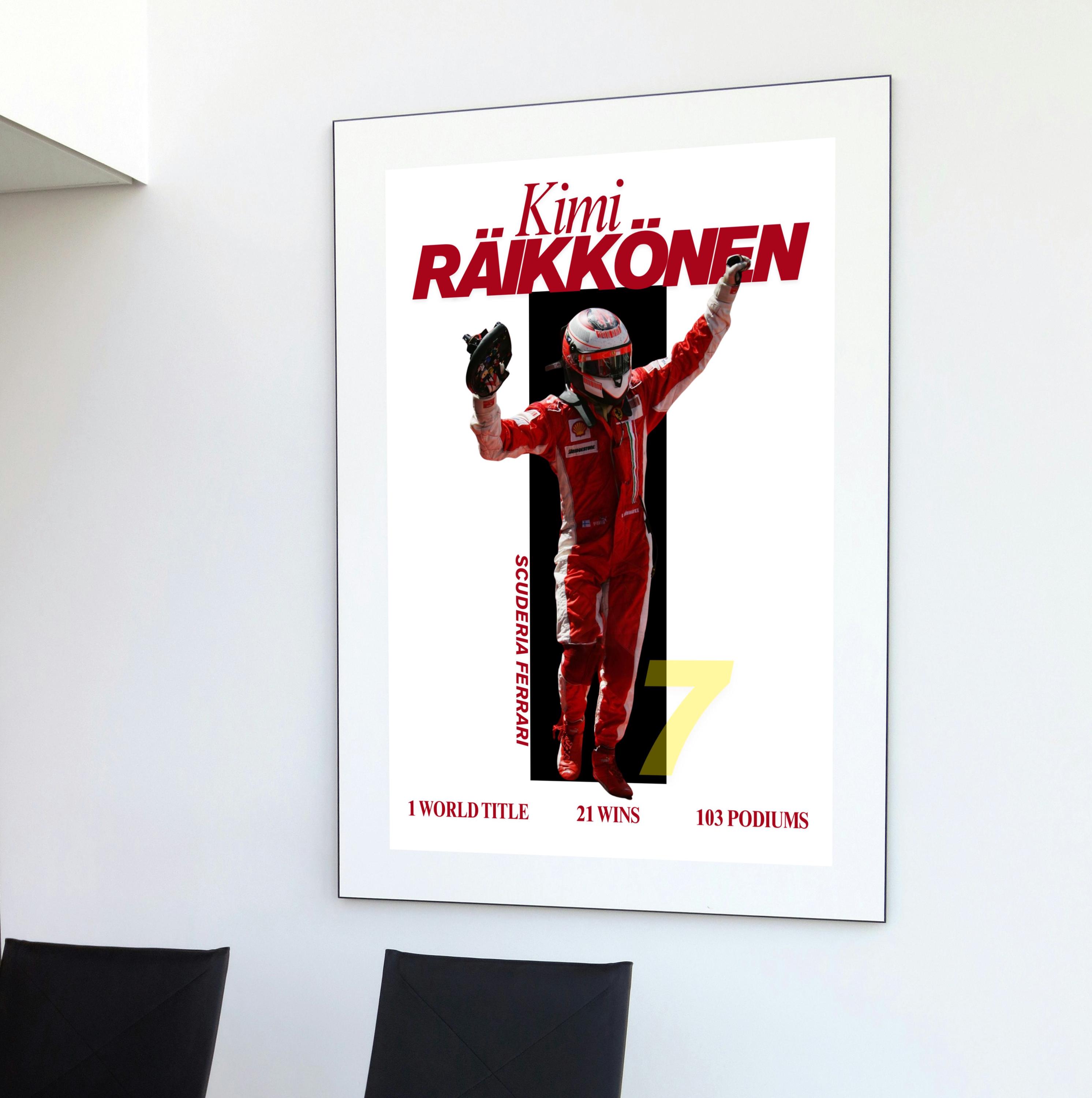 2007 Mercedes Kimi Räikkönen F1 Grand Prix Race Car Print Picture Poster RARE