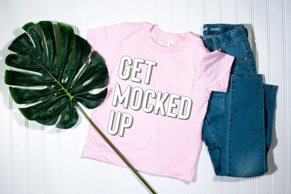 T-Shirt Mockup Youth Bellacanvas 3001t Mockup Pink T-Shirt Mockup Youth Bellacanvas 3001t Mockup Pink