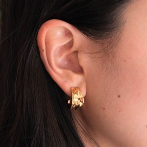 Chunky Organic Gold Hoops | Abstract Light Hoop Earrings | Irregular Thick Hoops | 14k Gold Fill | Melted Gold Hoops | Sculptural Hoops