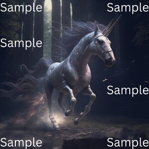 Unicorn Forest Painting (High Quality) - Digital Download Image File - Wall Art, Home Decor, POD Products, Merchandise, Posters, Gifts