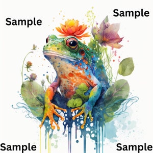 Frog Animal Portrait (High Quality) - Digital Download Image File - Wall Art, Home Decor, POD Products, Merchandise, Posters, Gifts, Animals