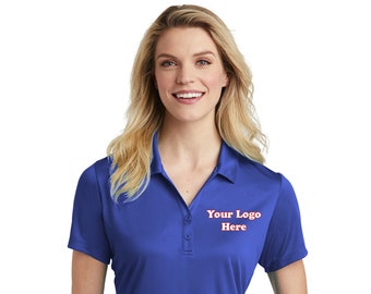 Custom Embroider Personalized Ladies Polo Shirt - Sport-Tek LST550 PosiCharge Competitor Performance Polo - Max 4in by 4in Embroidery Logo