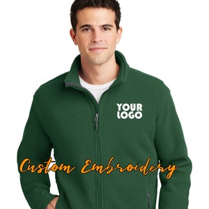 Custom Embroidered Men&#39;s Fleece Jacket - Midweight Fleece for everyday wear - Personalized Jacket - 4in by 4in Embroidery Included