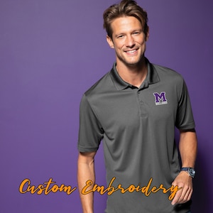 Custom Embroidered Men's Performance Polo Shirt - Sport-Tek PosiCharge Competitor Polo - Includes 4in x 4in Embroidery - Moisture Wicking