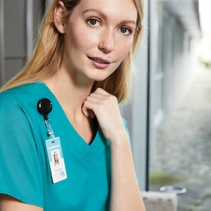 Custom Embroidery on Women&#39;s WorkFlex V-Neck Scrub Top