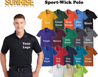 Custom Embroidered  Sport-Tek Micropique Sport-Wick Polo - Personalized Shirt - Custom Gift - 4in x 4in Embroidery Included