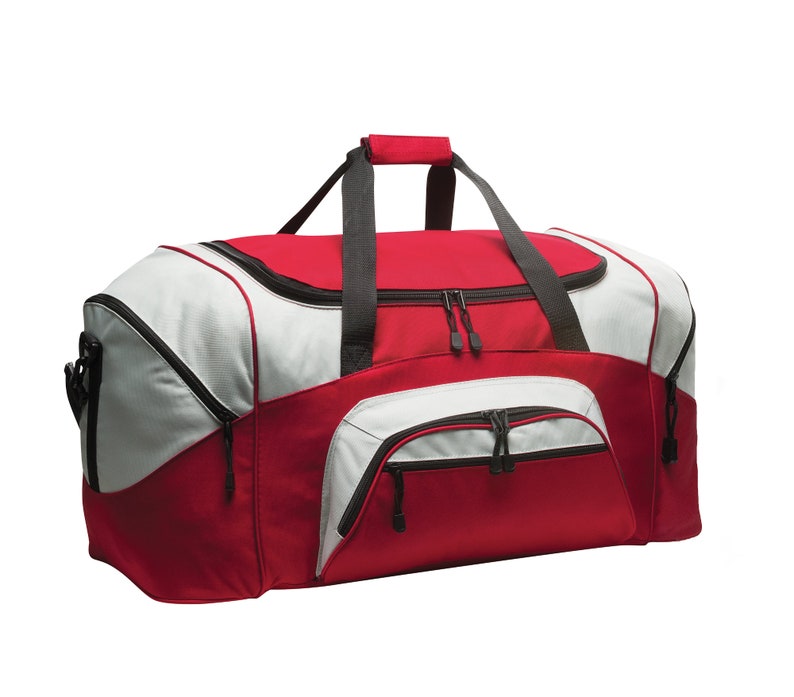 Custom Embroidery on Standard Colorblock Sport Duffel Personalized Duffel Bag image 7