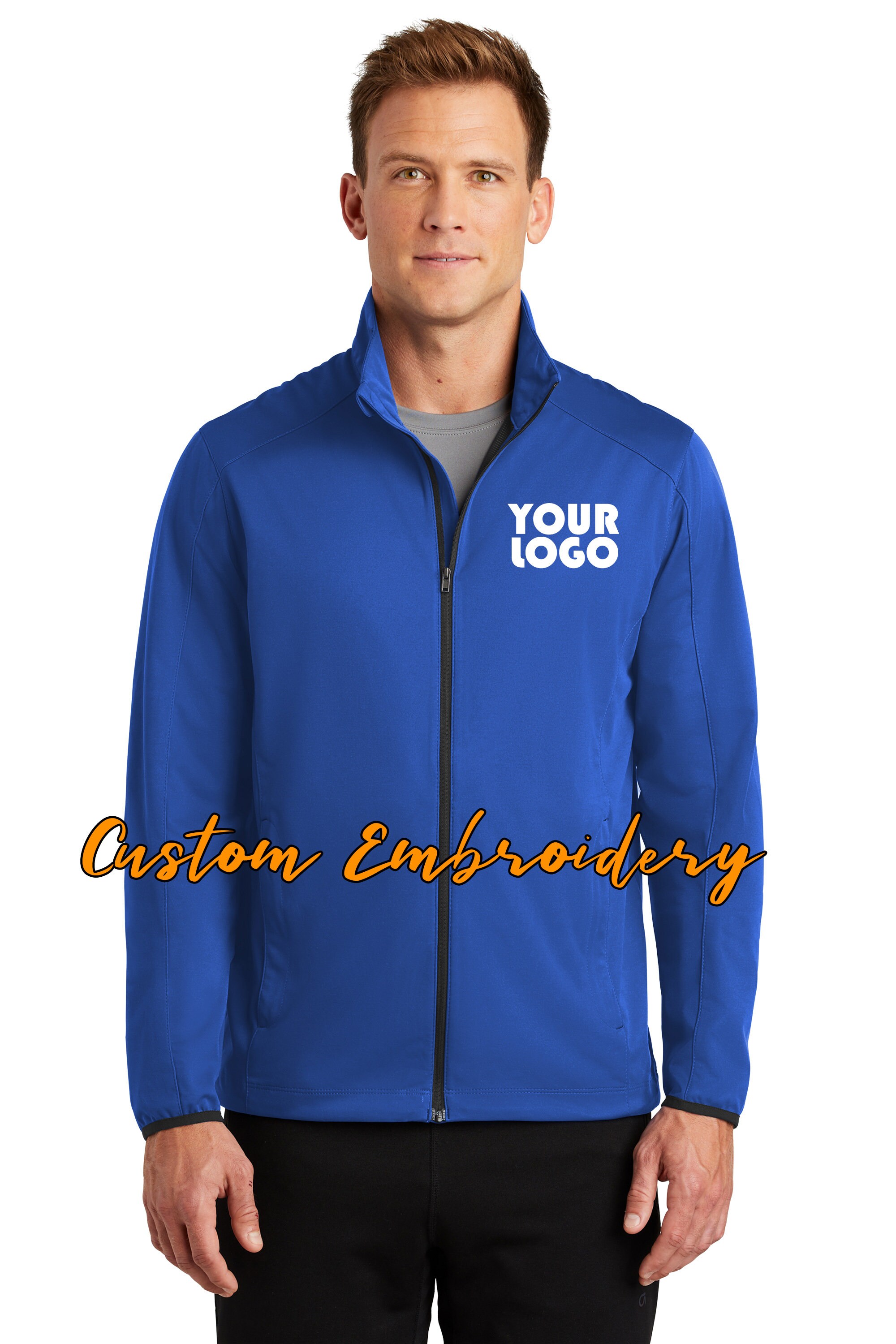 Custom Embroidered Men's Active Soft Shell Jacket Etsy