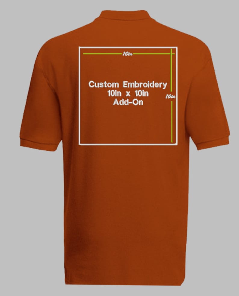 Text Additional Embroidery Location or Added Sizes or Logo Add Personalized Name