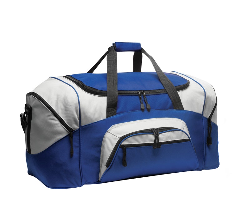 Custom Embroidery on Standard Colorblock Sport Duffel Personalized Duffel Bag image 8