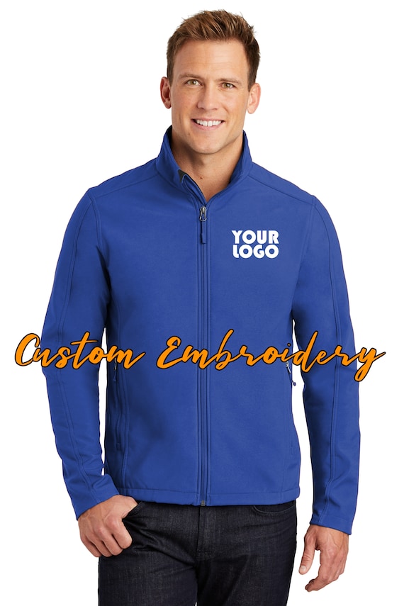 Custom Embroidery on Port Authority Core Soft Shell Jacket Includes One 4in  X 4in Embroidery Free Setup Personalized Jacket Logo 