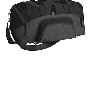 Custom Embroidery on Small Colorblock Sport Duffel - Personalized Duffel Bag