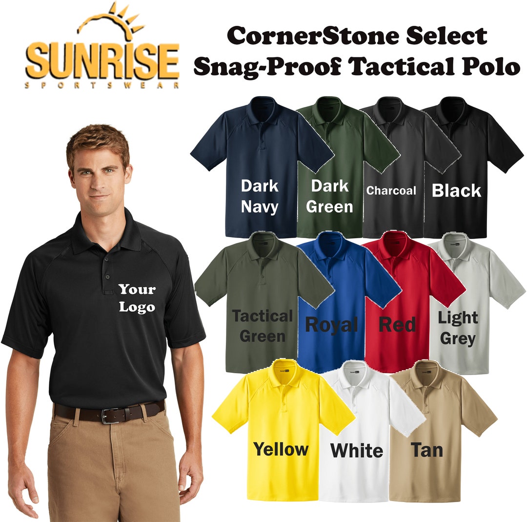 Custom Embroidered Corner Stone Select Snag proof Tactical Polo Personalized Shirt Custom Gift 4in X 4in Embroidery Included Etsy