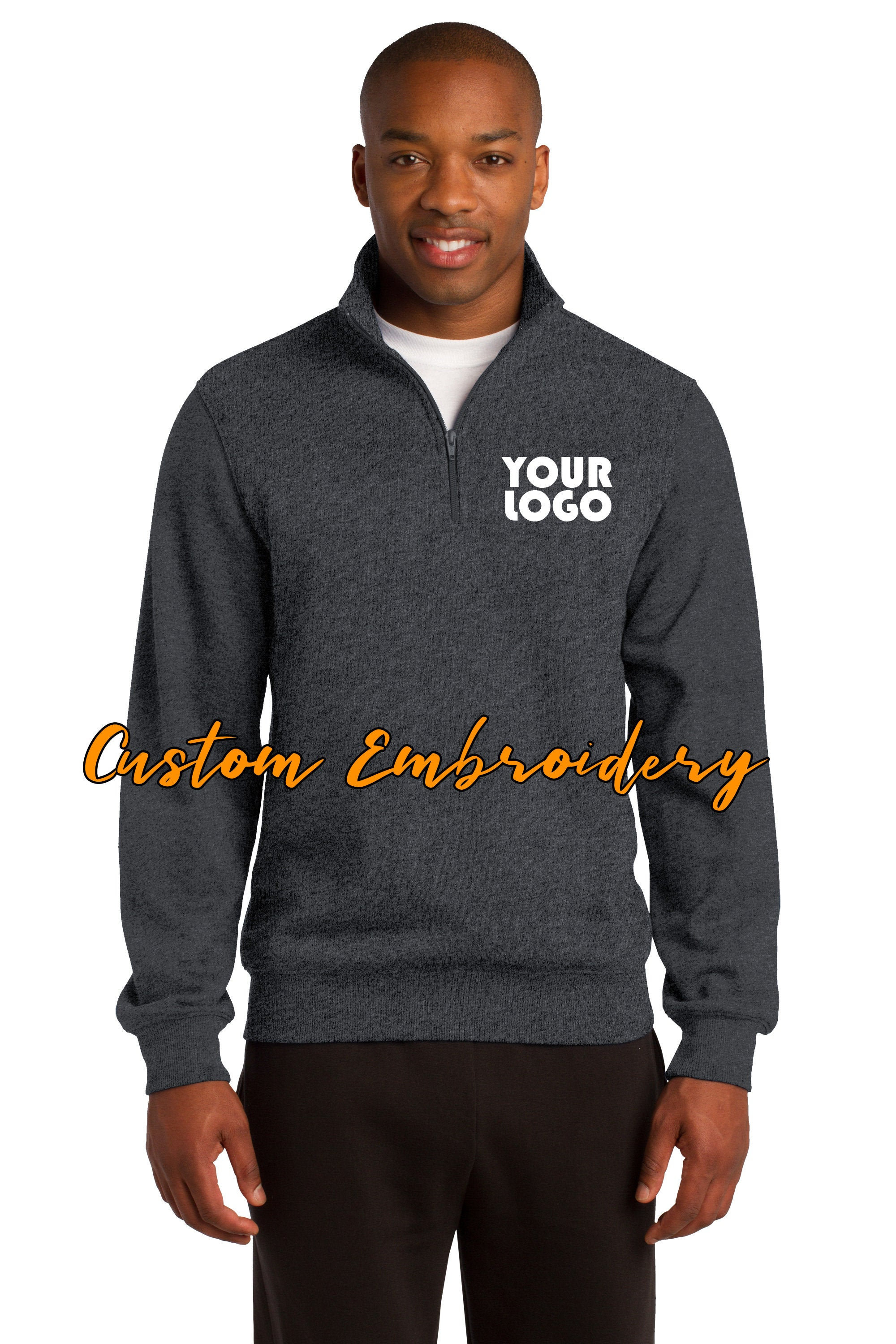 Custom Embroidered Men's Quarter 1/4 Zip Sweatshirt