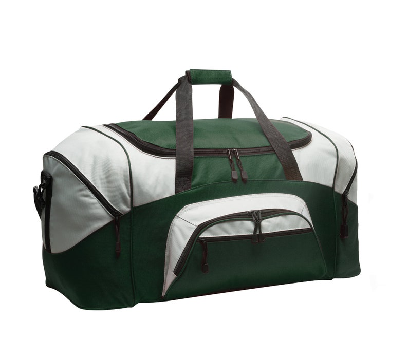 Custom Embroidery on Standard Colorblock Sport Duffel Personalized Duffel Bag image 5