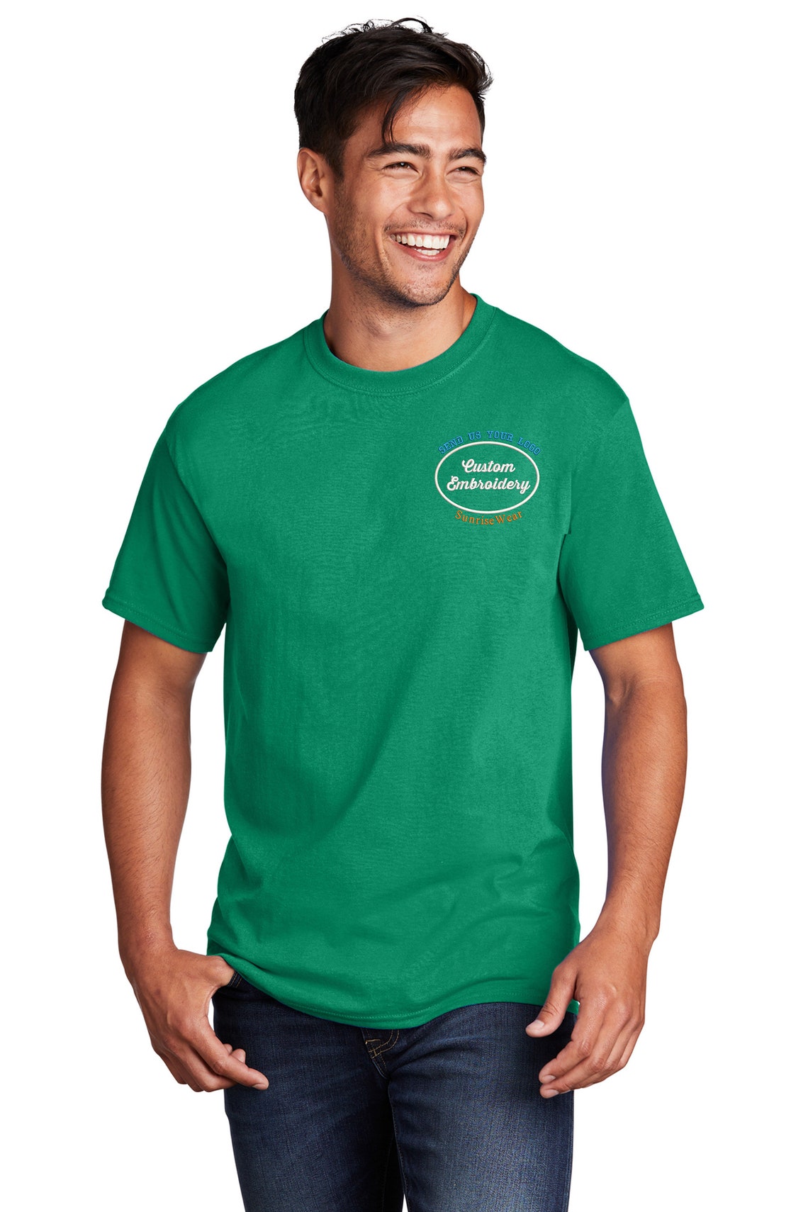 Custom Embroidered TShirt Tees Free Logo Digitizing Etsy
