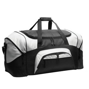 Custom Embroidery on Standard Colorblock Sport Duffel Personalized Duffel Bag image 2