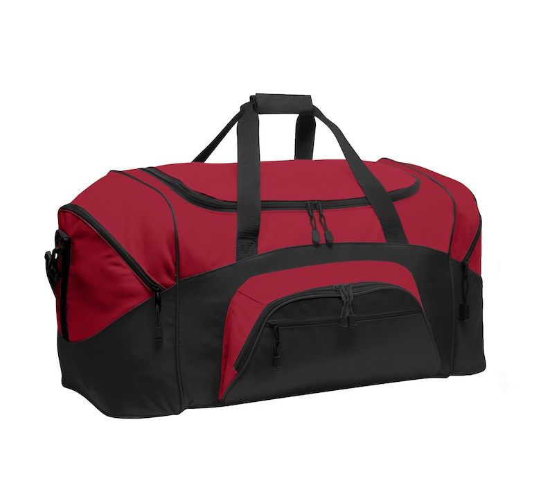 Custom Embroidery on Standard Colorblock Sport Duffel Personalized Duffel Bag image 10