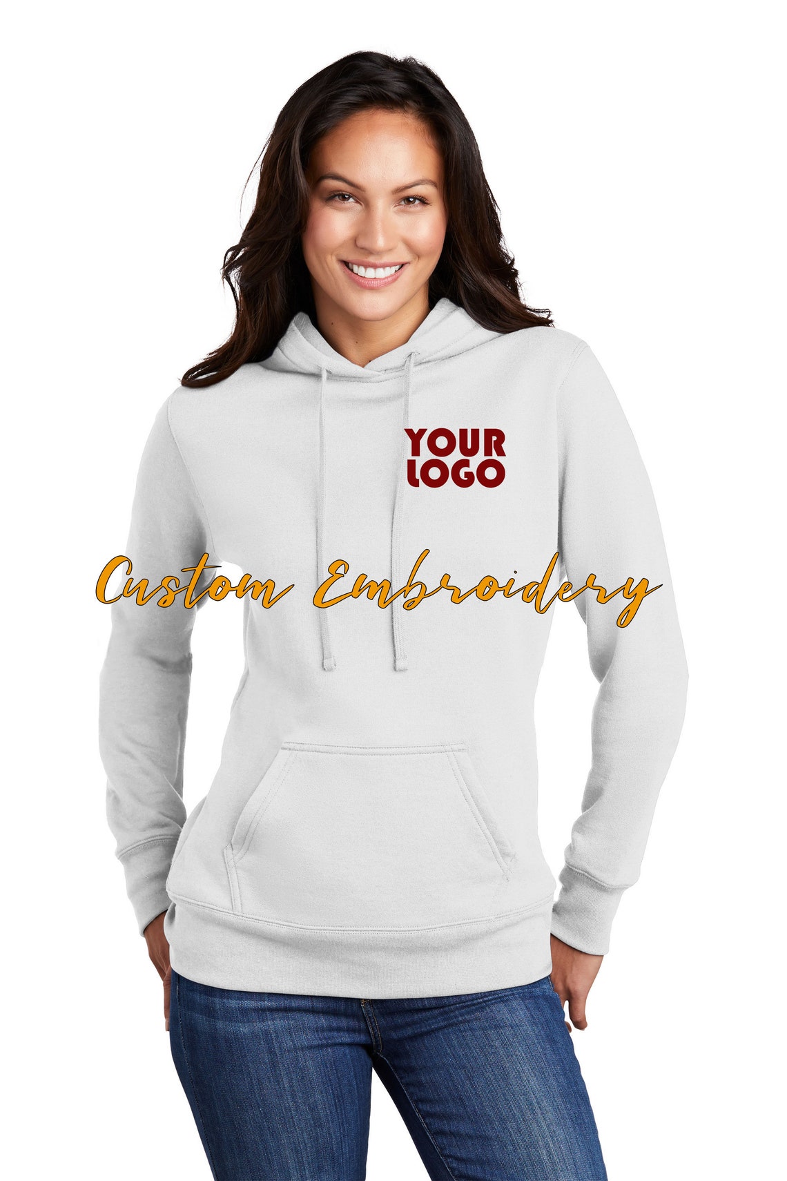 Custom Embroidered Ladies Hoodie Sweater Includes 4in X 4in Etsy UK