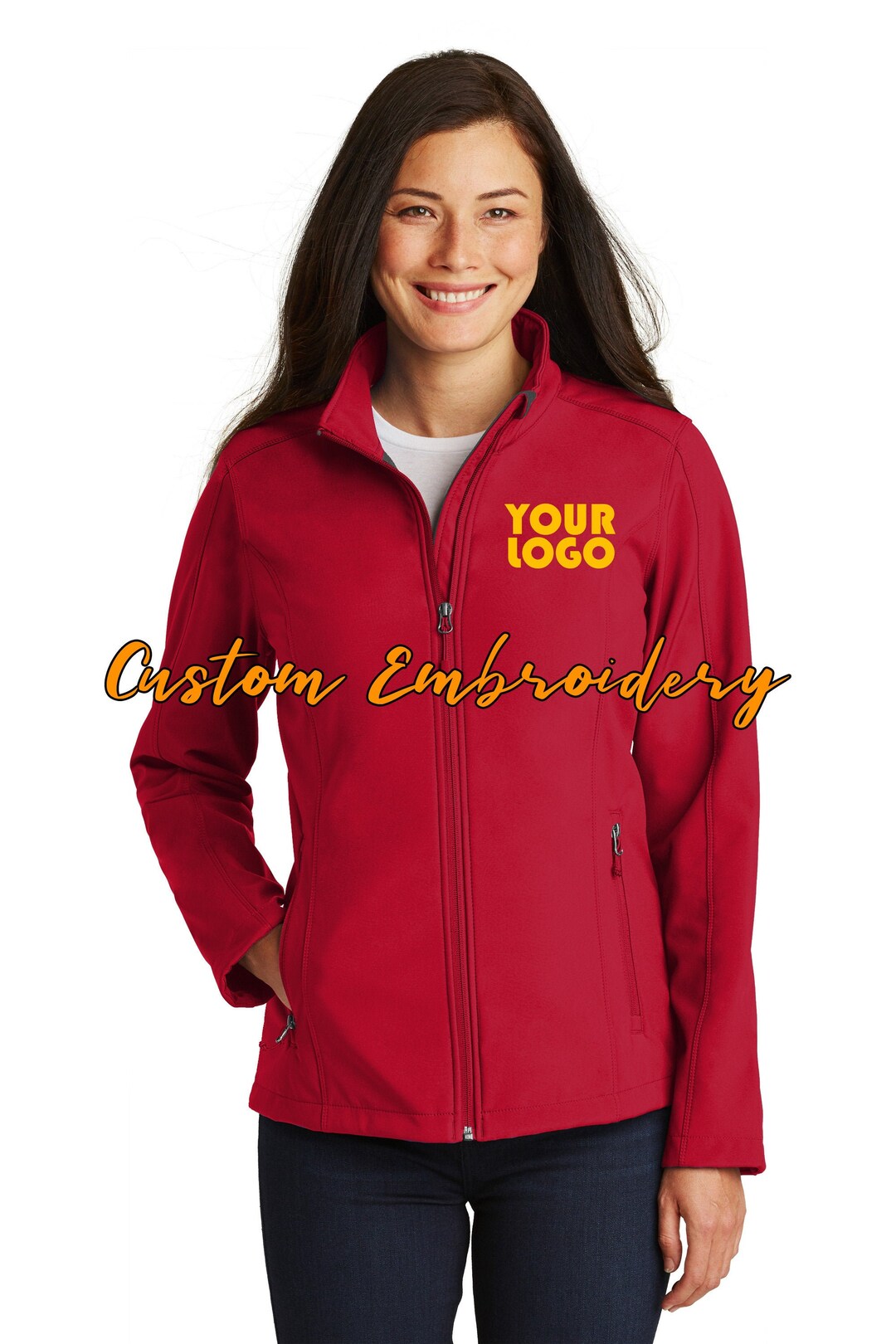 Custom Embroidery on Ladies Core Soft Shell Jacket - Etsy