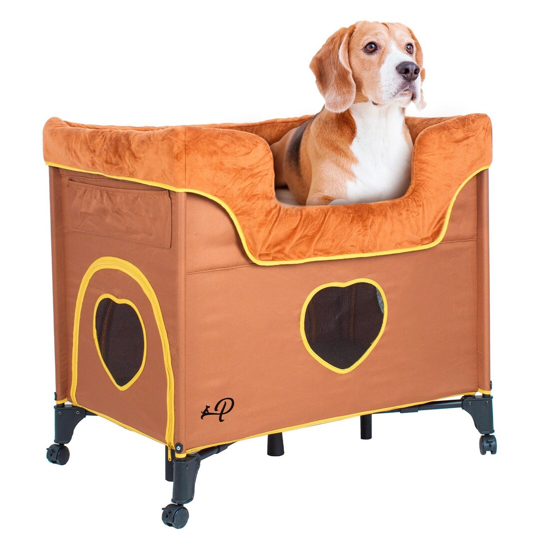 PETIQUE Bedside Lounge Pet Bed Lion's Den orange/brown Two Level Pet