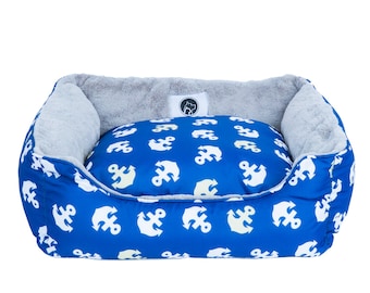 Anchor's Away Reversible Pet Bed Soft Calming Pet Bed, Anti-Anxiety, Nonskid Bottom, Premium Comfort Plus Pet Bed for Dogs/Cats/Pets