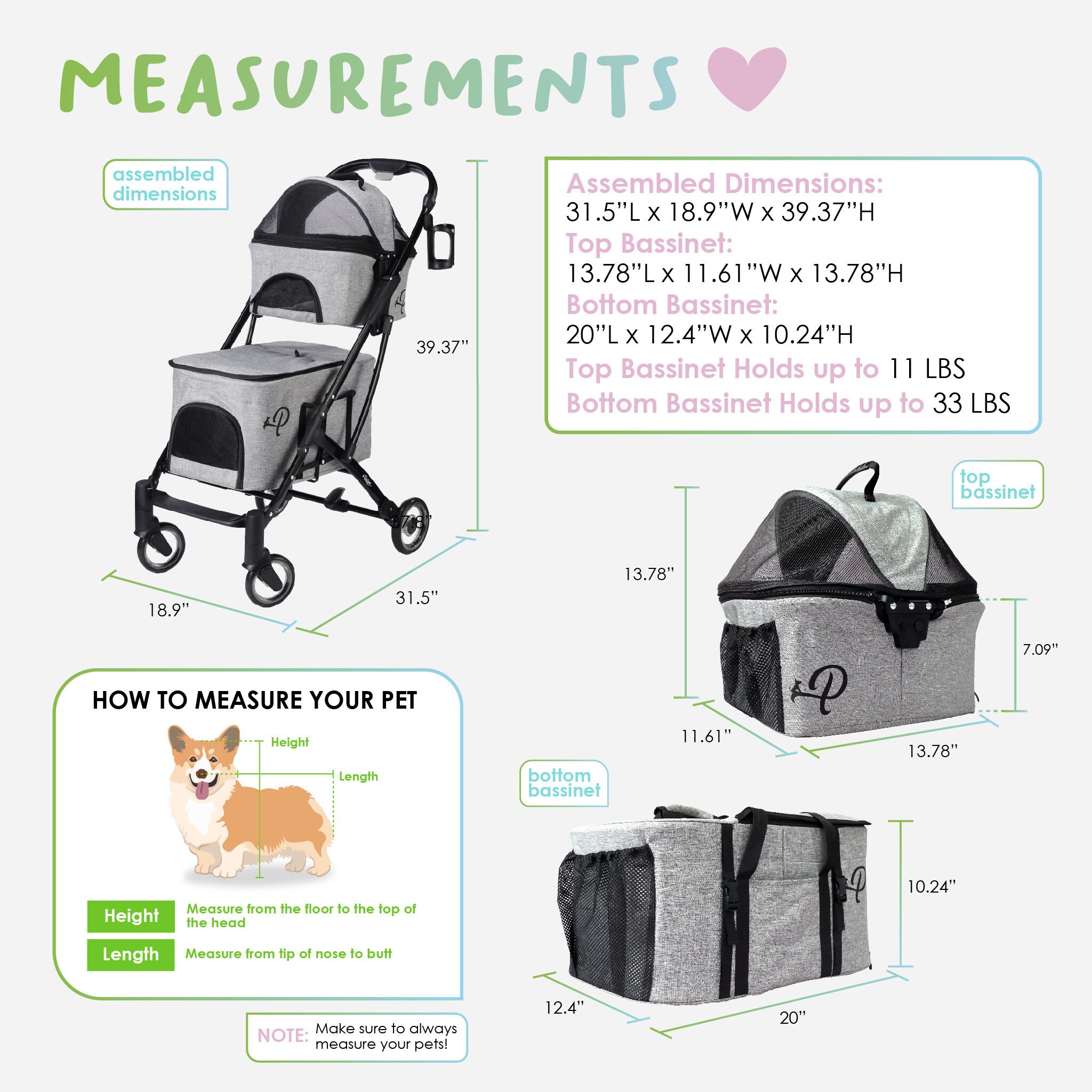 Deluxe Double Decker Pet Strollerbrown Dual Washable Pee Pad Insert, Mesh Windows