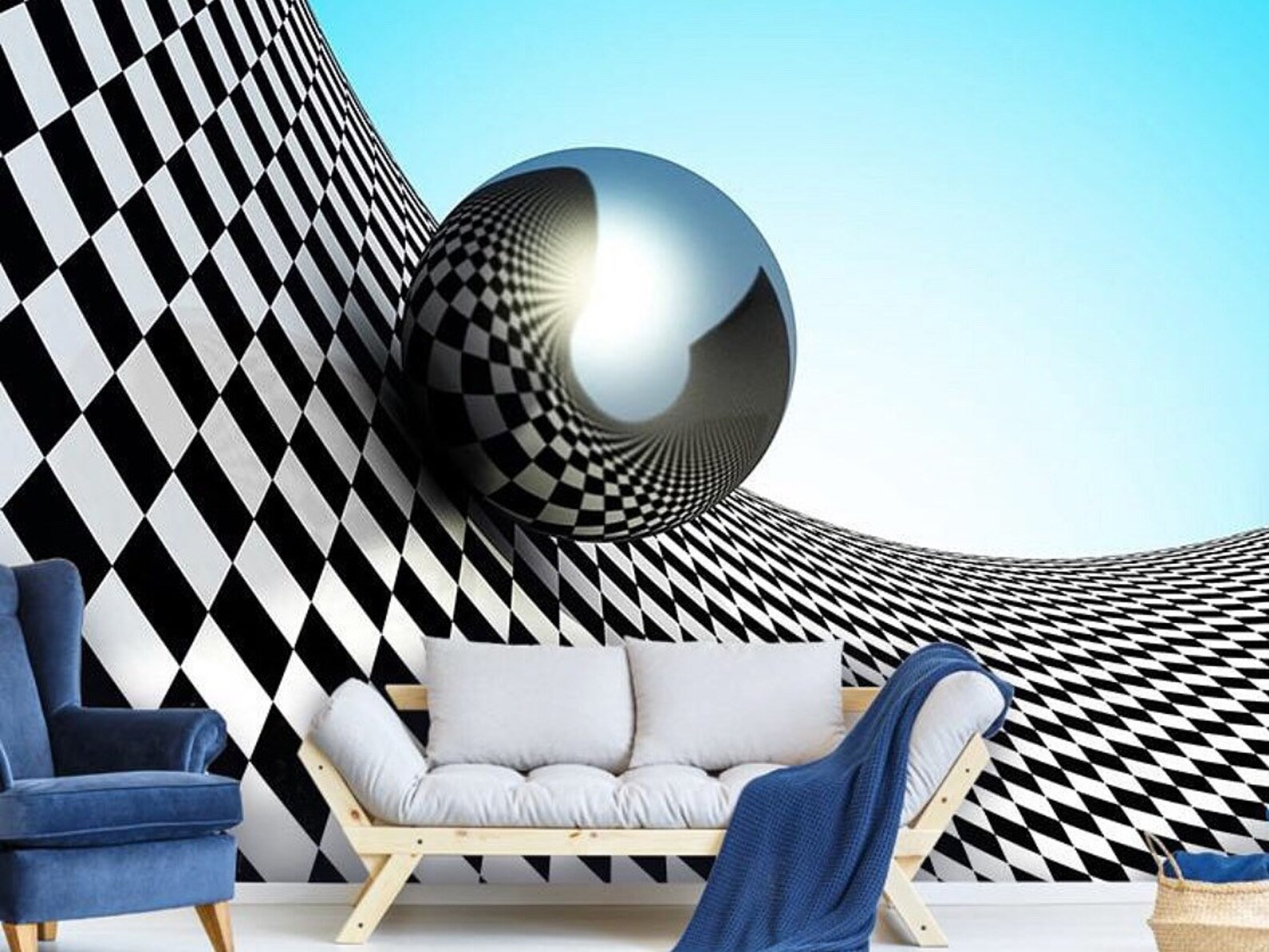 3D Photo Wallpaper Black and White Abstraction 3D Wall Mural | Etsy