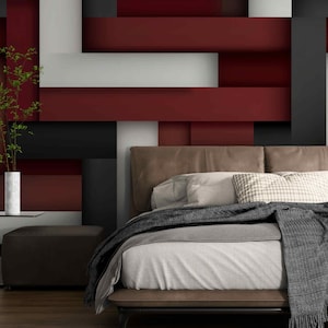 Moderne 3D-Tapete zum Abziehen und Aufkleben für Wohnzimmer und Büro, kundenspezifische Vinylvlies-Wandverkleidung, geometrisches Wandbild