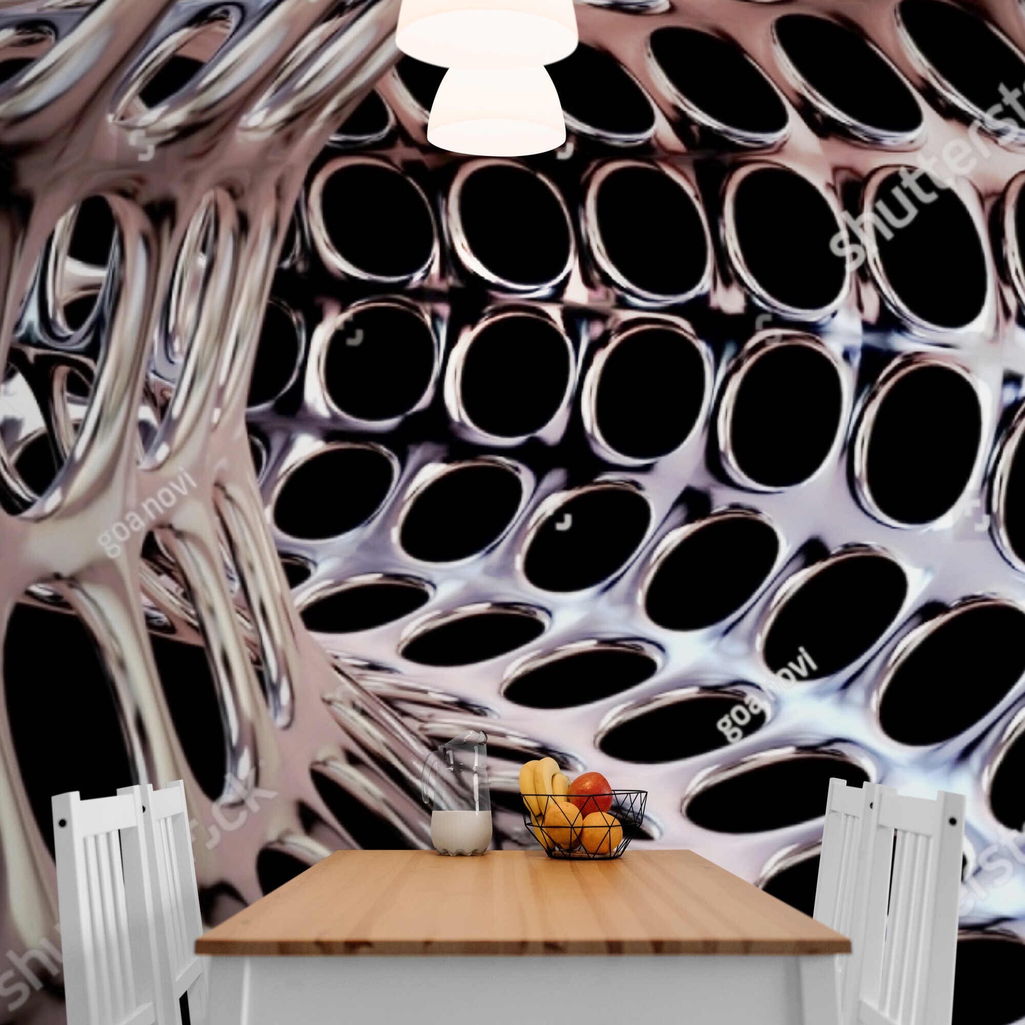 Geometric 3d Wallpaper Murcielago Hexagon Feature Etsy