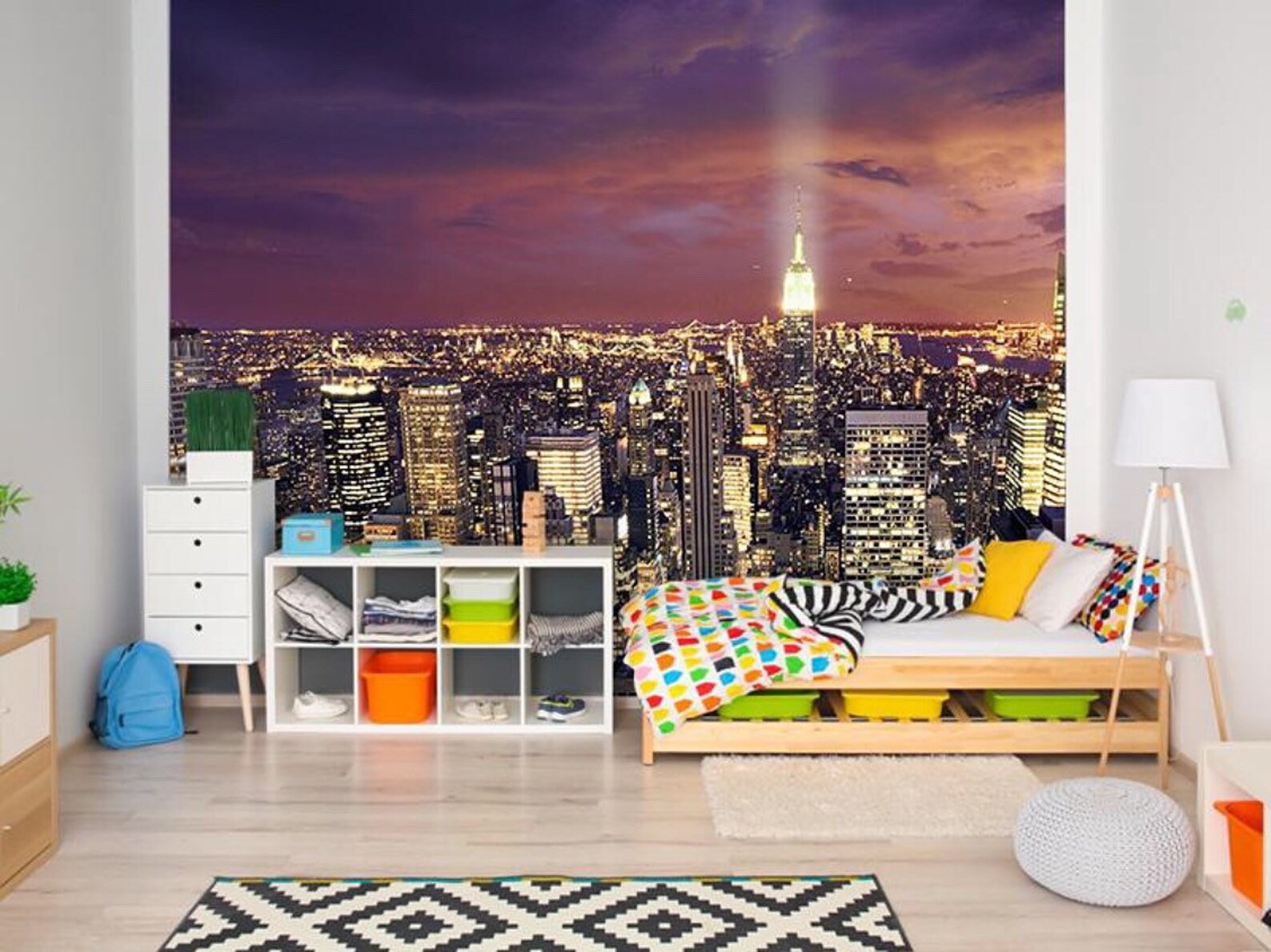 New York City Skyline Wall Mural Peel and Stick Wallpaper | Etsy