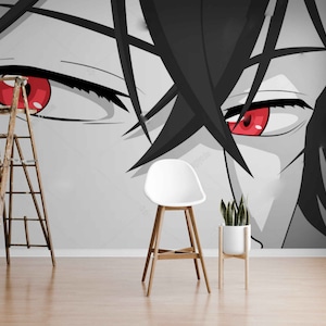 Papel tapiz de chico de anime, murales de dibujos animados para niños, decoración de pared de anime para niños, papel tapiz para dormitorio de niños, mural de pared para dormitorio, habitación infantil estilo anime