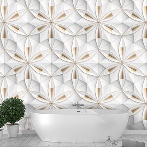 moderne selbstklebende Tapete für die Wand, Blumen Wohnzimmer Tapete Wandaufkleber, geometrisches Vinyl Wandbild Tapeten modernes Zuhause