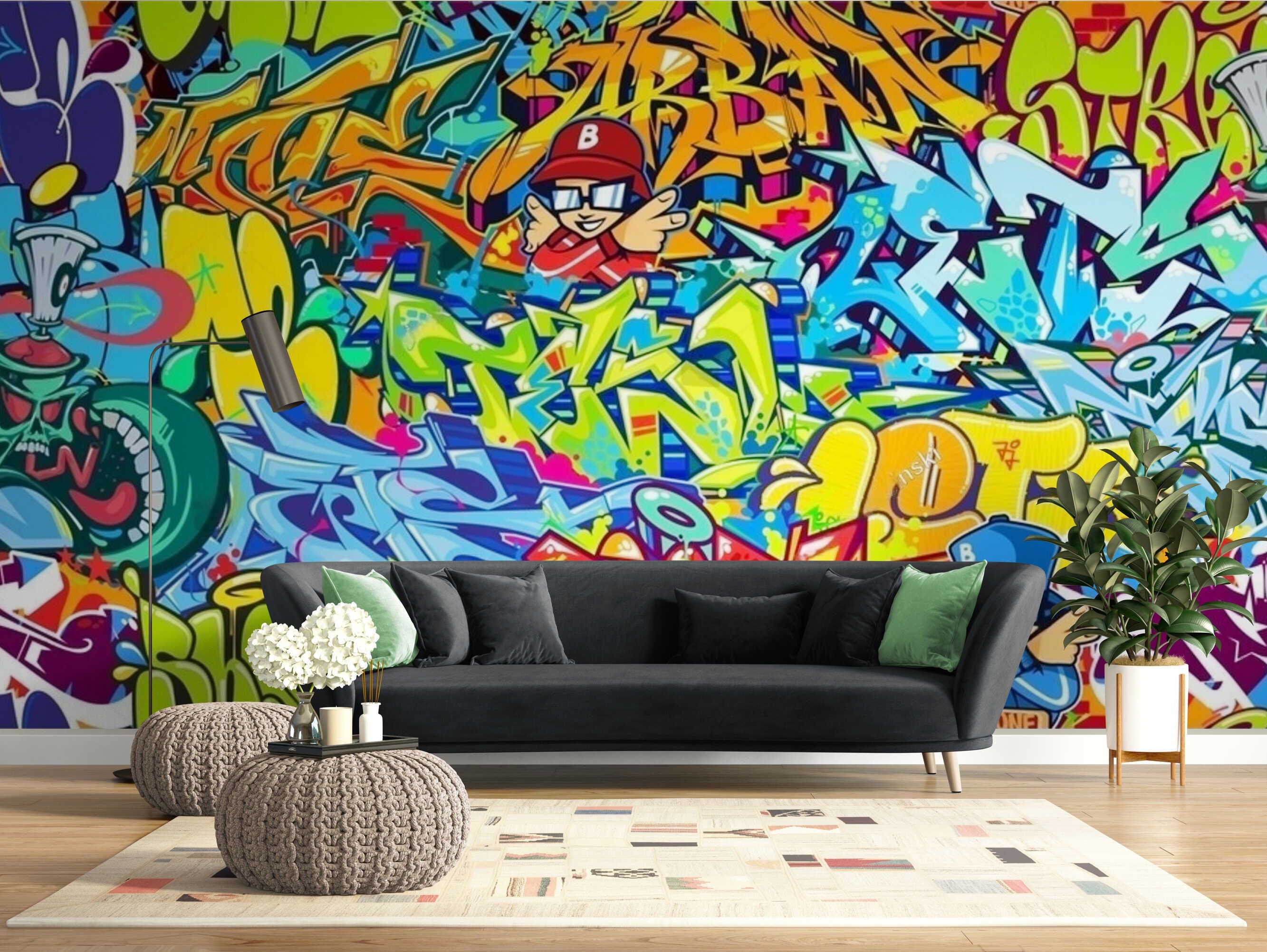 Graffiti Mural Wallpaper Graffiti Wall Mural Graffiti Etsy
