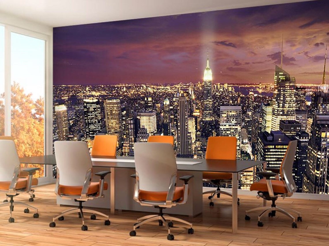 New York City Skyline Wall Mural Peel and Stick Wallpaper | Etsy