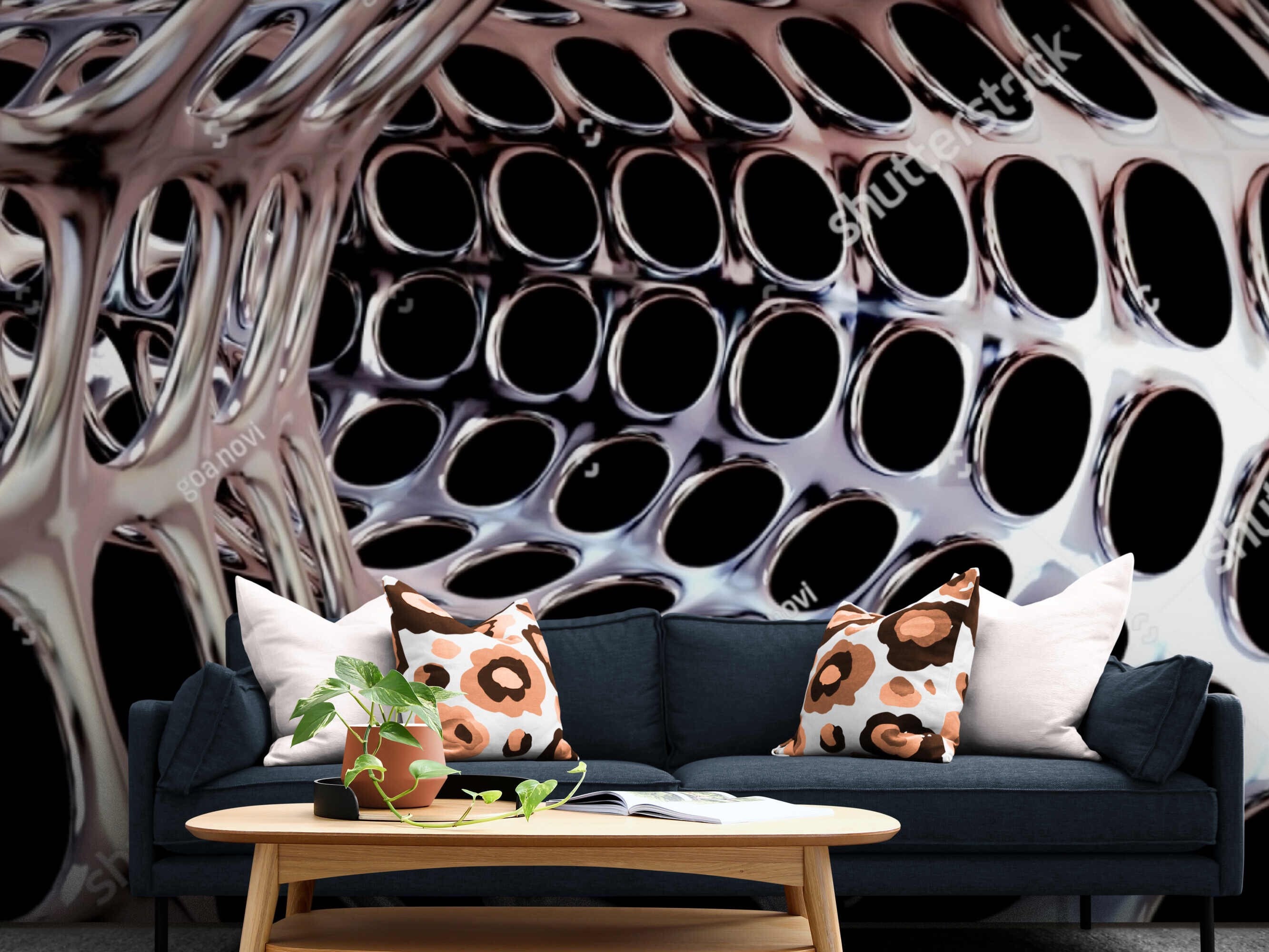 Geometric 3d Wallpaper Murcielago Hexagon Feature Etsy