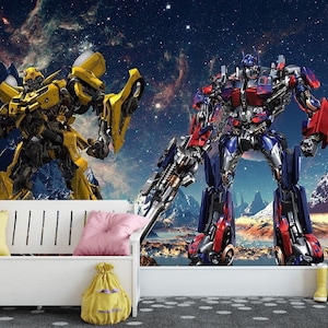 Mural Wallpaper Transformers 3D Photo Wallpaper Custom Wall Mural Robots Room Decor 3d Wall Art Boys Bedroom Mural Child Wall Paper decals