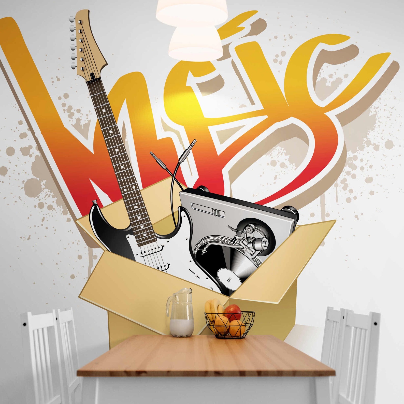 Music Mural Graffiti Wall Papers Peel and Stick Murals Wall Etsy UK